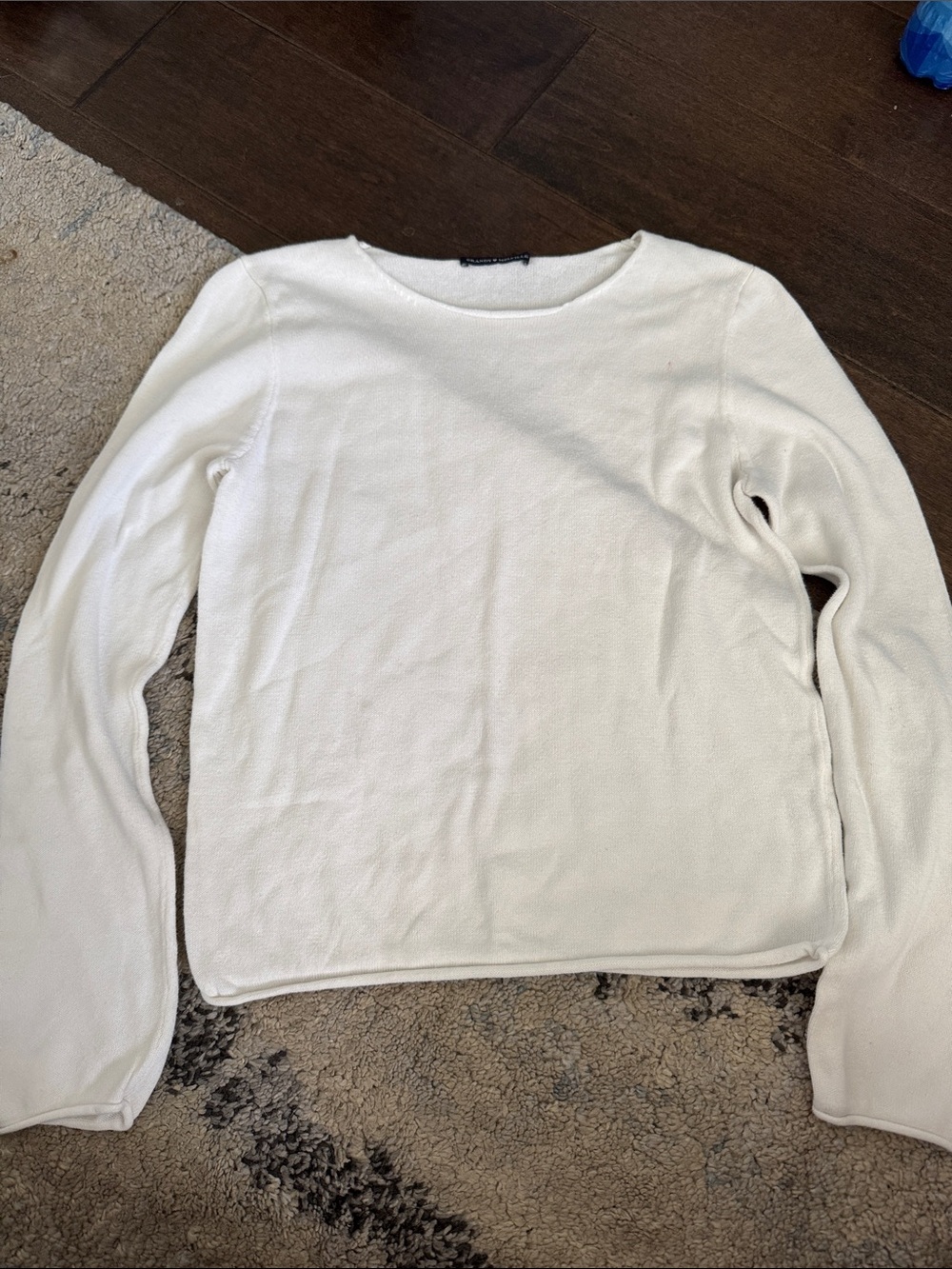 Brandy Melville White/Cream Crewneck Sweater